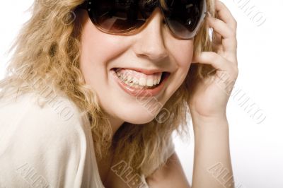 Curly blond girl