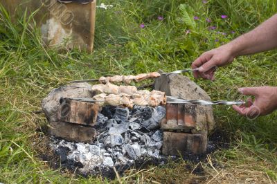 Cooking meat