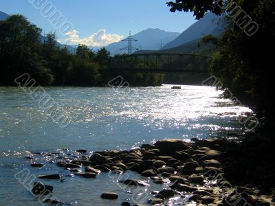 rafting down river, austria