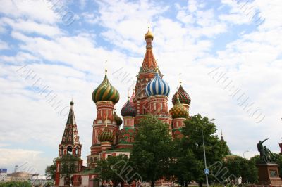 St. Basil`s Cathedral on the Red Square in Moscow