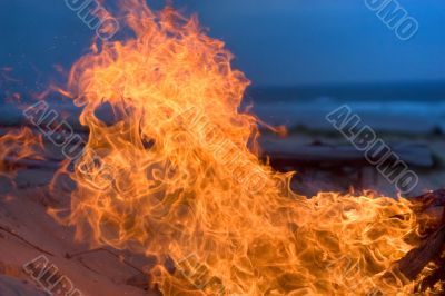 beach campfire