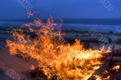 beach campfire