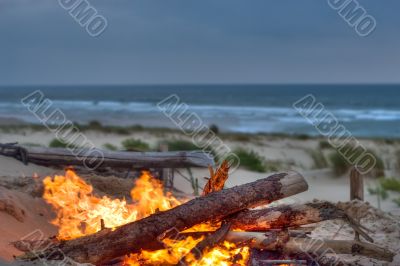beach campfire