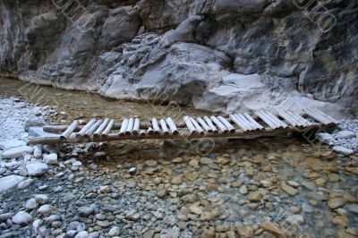 Rickety Old Bridge over stream (3)