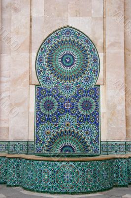 Mosaic and Fountain, Casablanca, Morocco