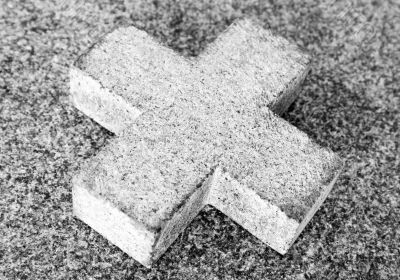 Simple Stone Cross - Black and White