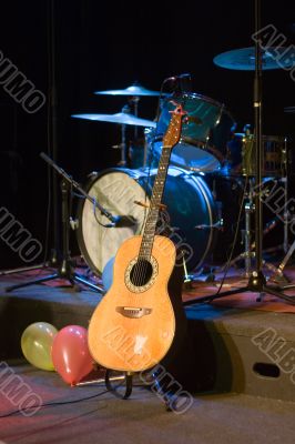 Guitar and Drums on Stage