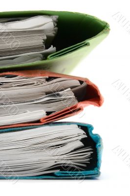 Stack of Colorful Binders - Close