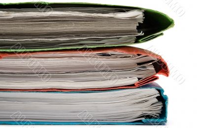 Stack of Colorful Binders