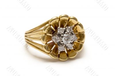 Diamond Blossom Goldring