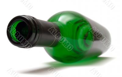 Empty Lying Wine Bottle