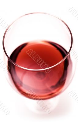 Glass of Red Wine - Close Top View