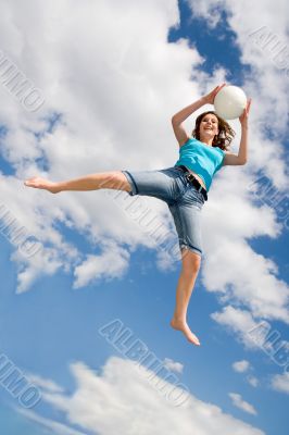 playing ball in the air