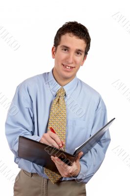 Businessman writing