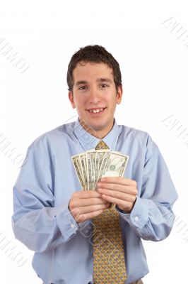 Holding a fan money