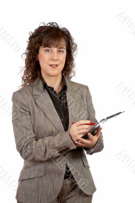 Business woman writing