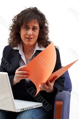 Business woman with laptop