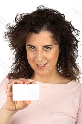 Business woman with credit card