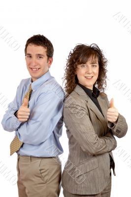 Businessman and businesswoman