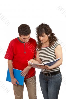 Two students reading