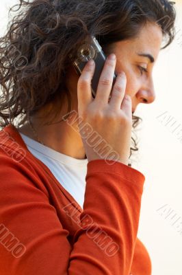 Woman on talking a phone