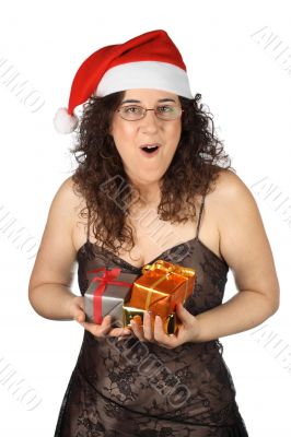 Christmas girl surprised