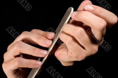 Polishing Fingernails