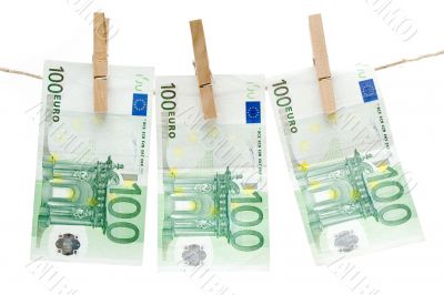 Drying One Hundred Euro Bills