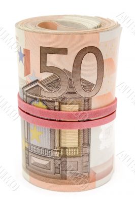 Roll of Euro Bills