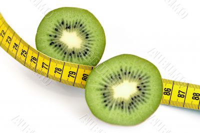 Sliced Kiwi and Measuring Tape