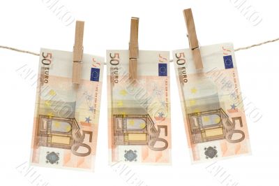 Drying Fifty Euro Bills