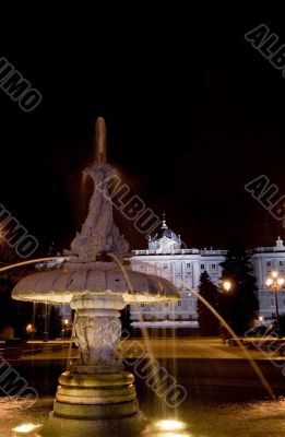 Fountain and Royal Palace of Madrid