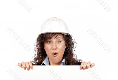 Surprised female architect