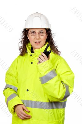 Talking with a walkie talkie