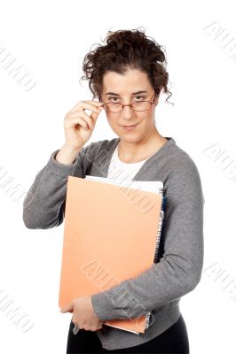 Business woman holding a folders