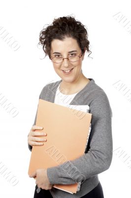 Business woman holding a folders