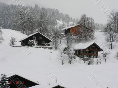 Winter landscape in Switzerland