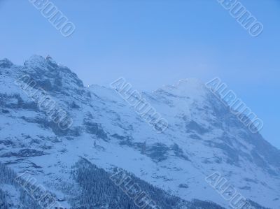 Snowy mountain in Switzerland