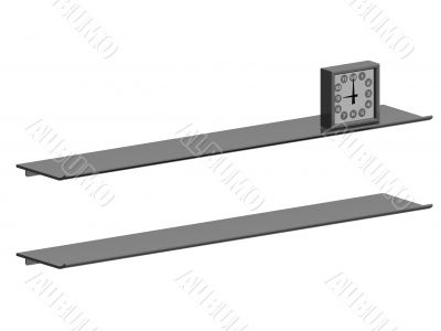 Shelf with clock