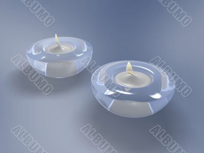 Blue candleholders