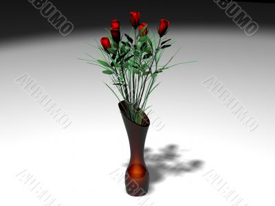 Red roses in vase