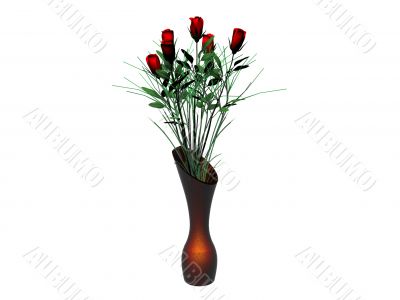 Red roses in vase
