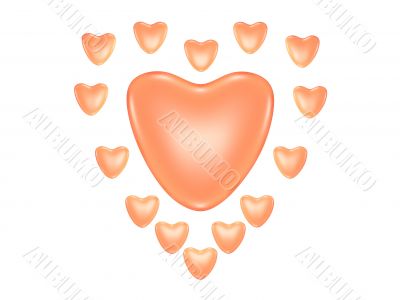 Copper valentine hearts
