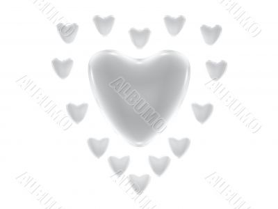 Silver valentine hearts
