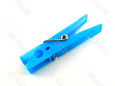 A blue clothespin