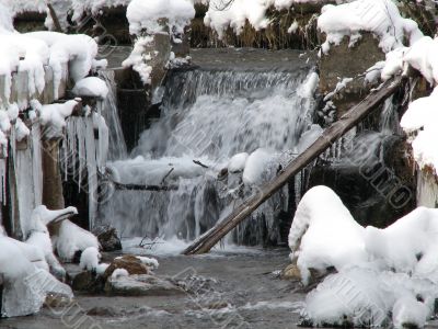 A snowy winter creek