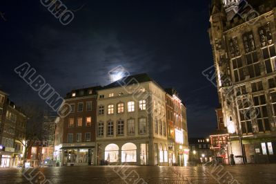 City hall of Aachen (Germany) at night