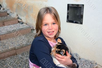 Girl an her cat