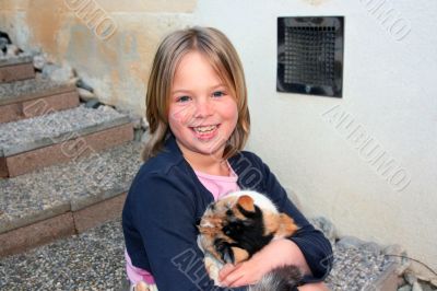 Girl an her cat