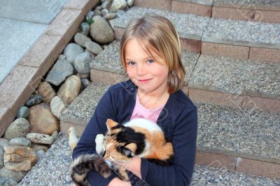 Girl an her cat